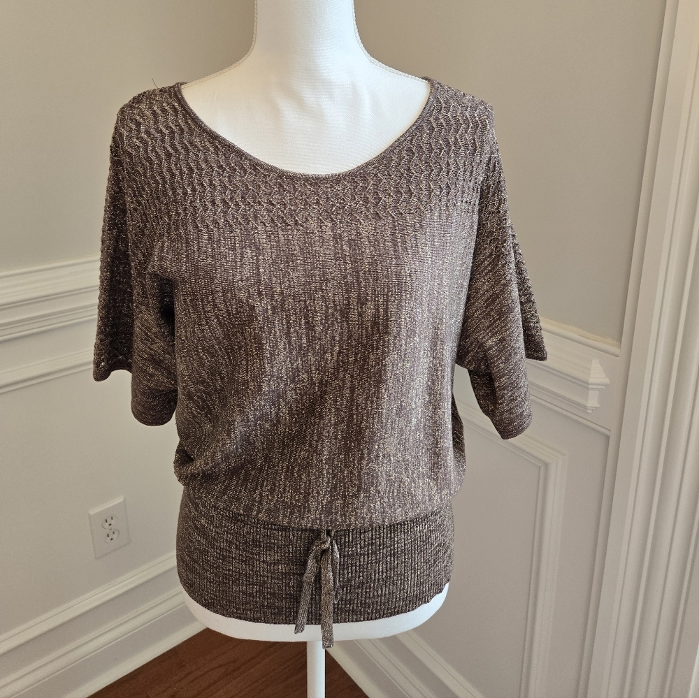 Brown And Gold Shimmer Women's Sweater